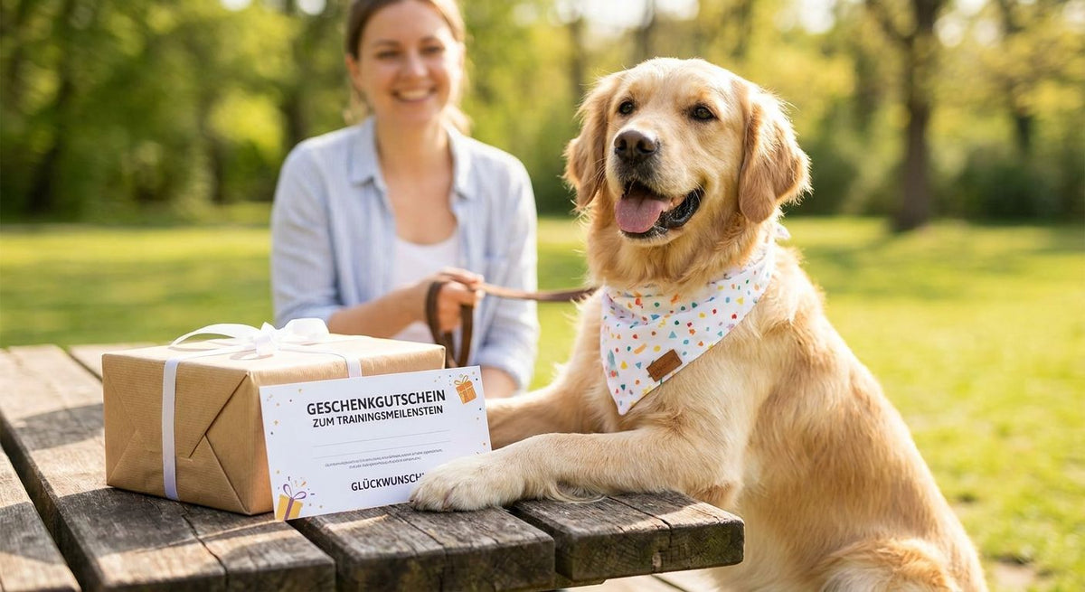 Geschenkgutschein zum Trainingsmeilenstein des Hundes versenden