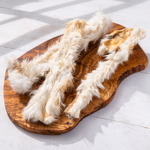 Tiges en peau de lapin avec fourrure (20 cm) 