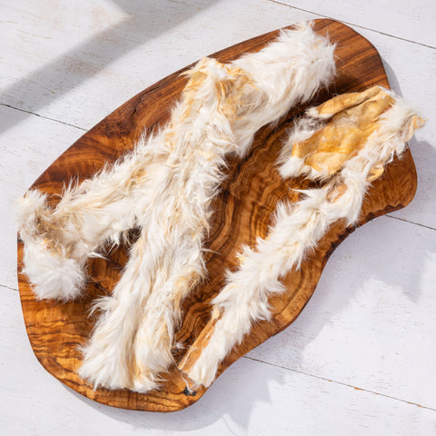 Tiges en peau de lapin avec fourrure (20 cm) 